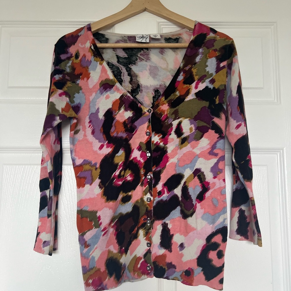 Maringue Multicolor Abstract Cardigan